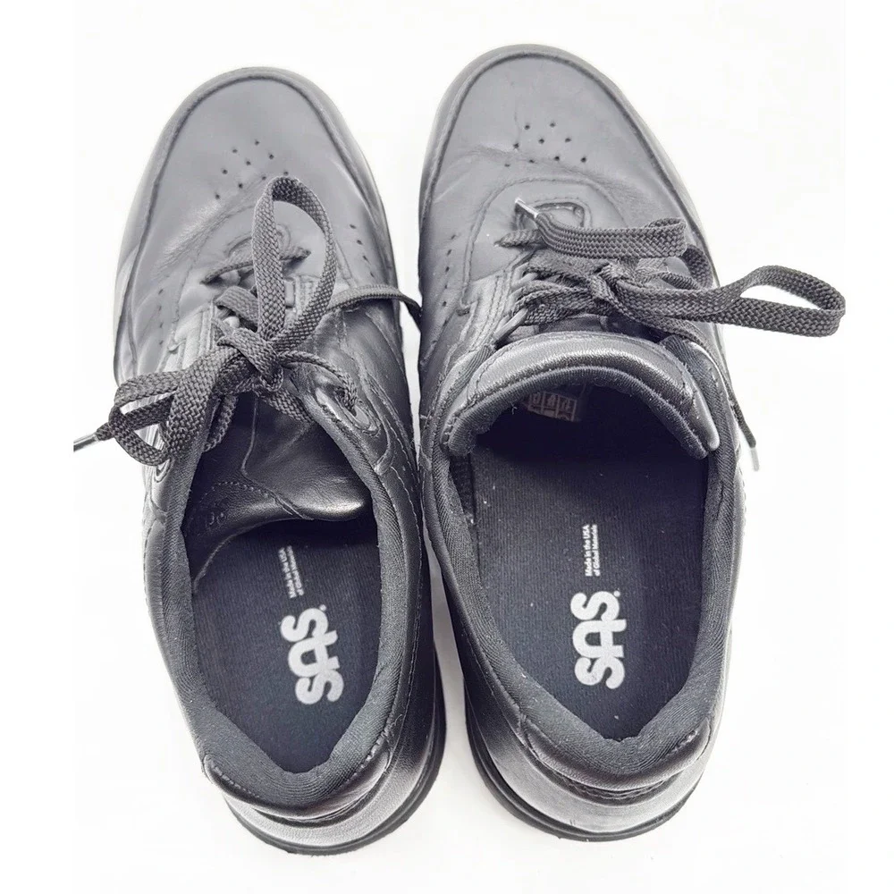 SAS Tour II Lace Up Sneaker Black Leather Comfort Wide Width Sneakers Size 9 WW